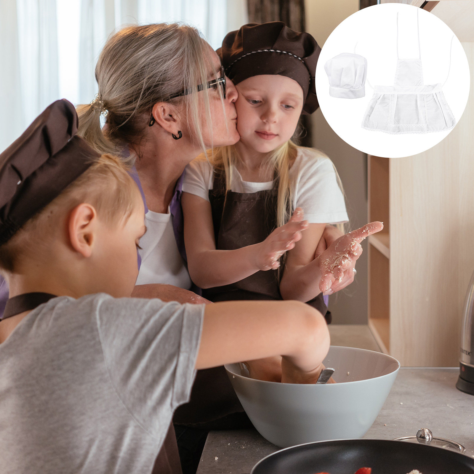 ชุดหมวกเชฟเด็กพร้อมผ้ากันเปื้อ - Kitchen Kids Baking Set บทวิจารณ์และราคา