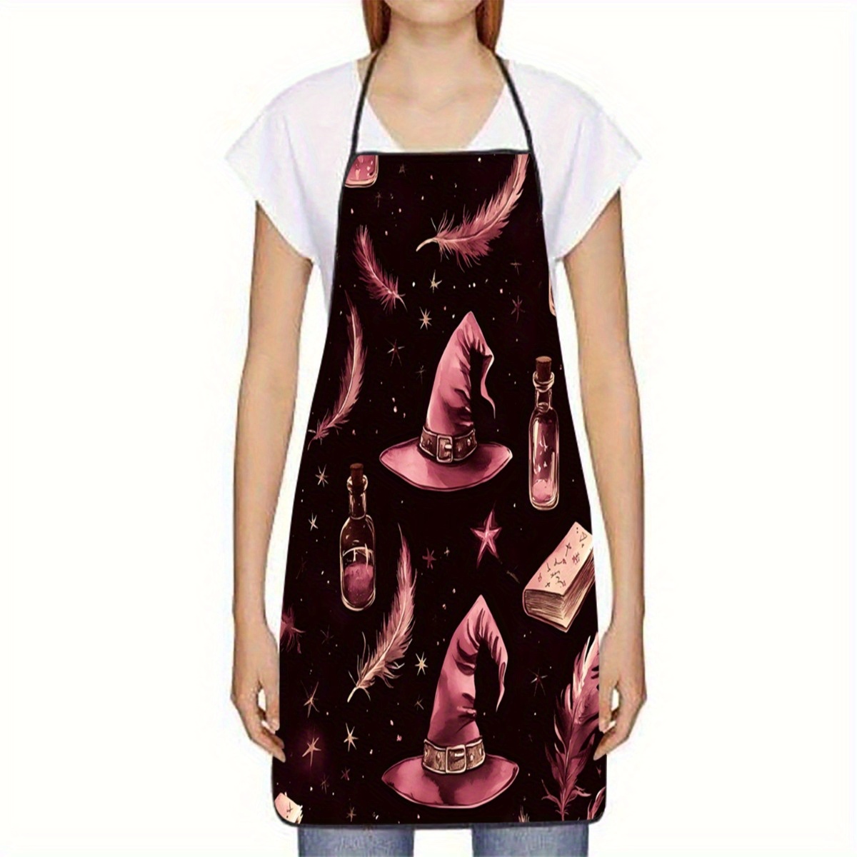 ผ้ากันเปื้อนลายแม่มดและขนนก 1  - Kitchen Witch Baking บทวิจารณ์และราคา
